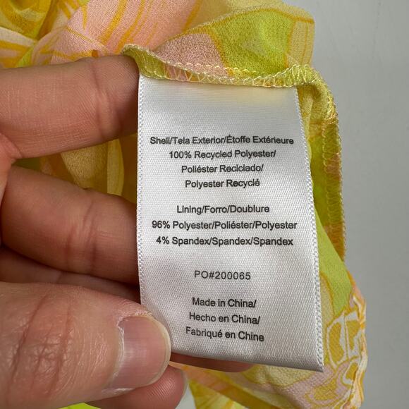 Modcloth Fluttering Outta Sight Blouse in Neon Yellow Floral - Picture 8 of 9